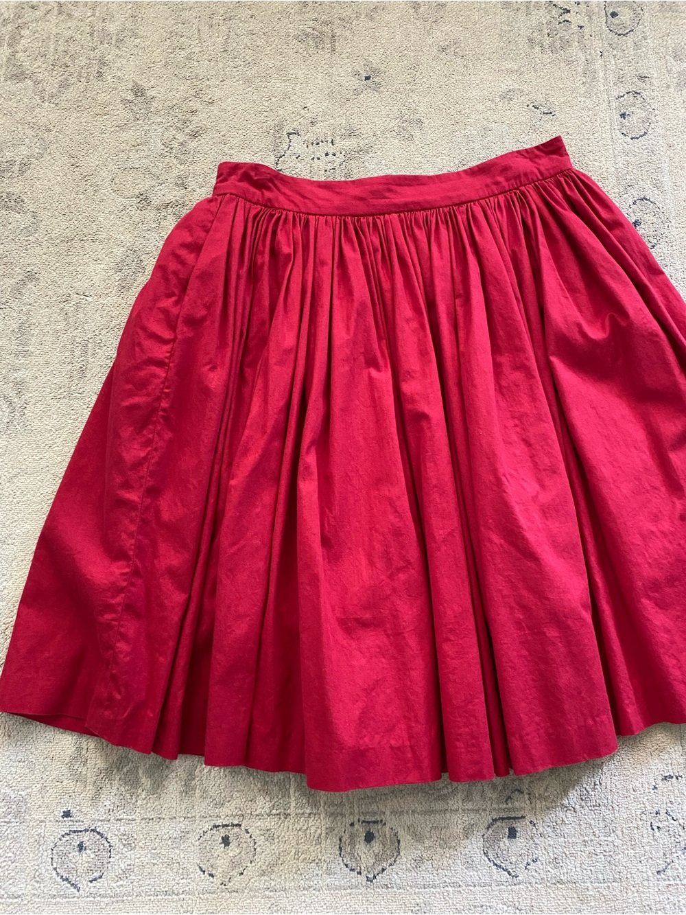 Hearts & Found Lola Circle Skirt Midi Knee Length Large Red Vintage Handmade